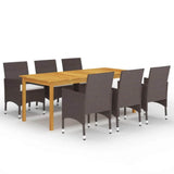 Garden Dining Set Brown and Cream White 3095867