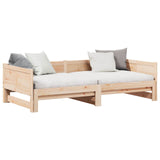 Pull-out Day Bed Brown 203.5 x 184 x 56.5 cm Solid Pine Wood 834678
