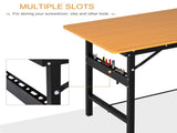 100 cm Foldable Garage Work Bench, Craft Table MDF Workstation, Heavy-duty Steel Frame with Ruler, T3398P344548