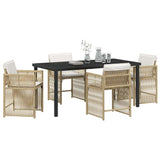 Garden Dining Set 5 pcs Beige Poly Rattan 3380787