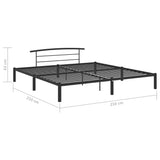 284705 Bed Frame without Mattress Black Metal 200x200 cm