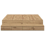 Storage Bed Frame with Drawer Artisan oak 236.5 x 140 x 31.5 cm 3335644