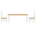 ZNTS 3 Piece Dining Set Panama White Solid Wood Pine 3345202