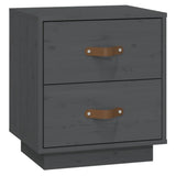 Bedside Cabinets 2 pcs Grey 40x34x45 cm Solid Wood Pine 818330