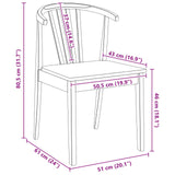 Dining Chair 2 pcs White and natural Solid Rubberwood 42020398