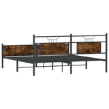 Metal Bed Frame without Mattress Smoked Oak 183x213 cm 3325115