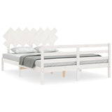 Bed Frame without Mattress White 140x200 cm Solid Wood 3195287