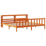 Bed Frame with Headboard without Mattress Wax Brown 180x200 cm Super King 3305782