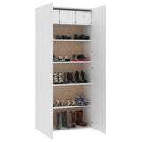 Shoe Cabinet White 80x35.5x180 cm Engineered Wood 800288