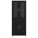 Highboard 2 pcs Black Oak Engineered Wood 3416272