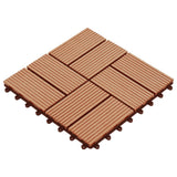 22 pcs Decking Tiles 30x30 cm 2 sqm WPC Teak Colour 277809
