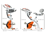 2-in-1 Folding Exercise Bike with 8-Level Magnetic Resistance, Arm Resistance Band, Pulse Sensor, T3398P349155