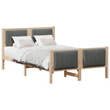 Bed frame Brown and dark grey 120 x 200 cm Solid pine wood 878470