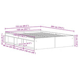 Bed Frame without Mattress Black Oak 150x200 cm Engineered Wood 3329314