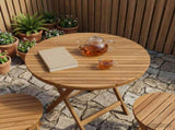 Table Top 80 x 3.5 Round Solid Teak Wood Natural 42033153