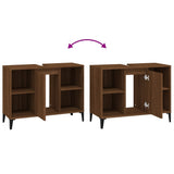 Sink Cabinet Brown Oak 80x33x60 cm Engineered Wood 821299