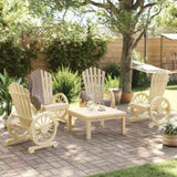 Garden Adirondack Chair Set of 4 Natural Wood Solid fir wood 3207117