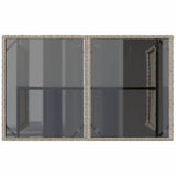 Garden Table with Glass Top Light Grey 110x68x70 cm Poly Rattan 366354