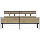 Metal Bed Frame without Mattress Sonoma Oak 180x200 cm Super King 3308504