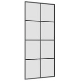 Sliding Door with Hardware Set Black 90x205 cm ESG Glass 3375945