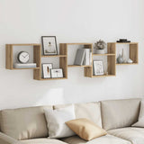 Wall Cube Shelf 5 Compartments Artisian Oak Engineered Wood 860003