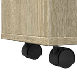 Narrow Bathroom Cabinet with Wheels Sonoma Oak Engineered Wood 855270