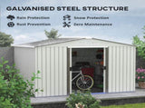 Metal Bike Shed, Mobility Scooter Shed House with Foundation Kit, Ventilation, Doors, 9 x 6FT, T3398P318719