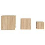 ZNTS Side Tables 3 pcs Sonoma Oak Engineered Wood 808588