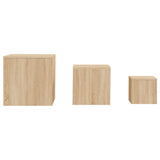 ZNTS Side Tables 3 pcs Sonoma Oak Engineered Wood 808588