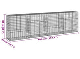 Gabion Basket with Cover 400x50x150 cm Galvanised Iron 3295157