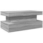 ZNTS Coffee Table with LED Lights Grey Sonoma 90x50x40 cm 839852