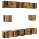6 Piece TV Cabinet Set Wall-mounted Old Wood Engineered Wood 3328991