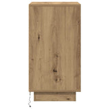 ZNTS Bedside Cabinet with LED Lights Artisan Oak 38x34x65 cm 861309