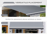 2.5m x 2m Garden Patio Manual Awning Canopy Sun Shade Shelter Retractable with Winding Handle Grey T3398P317561