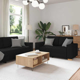 Sofa Set with Cushion 3 pcs Black 220 x 78 x 84 cm Fabric 3324611