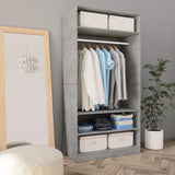 Wardrobe Concrete Grey 100x50x200 cm Engineered Wood 800229