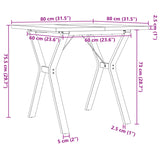 ZNTS Dining Table Y-Frame 80x80x75.5 cm Solid Wood Pine and Steel 3282783