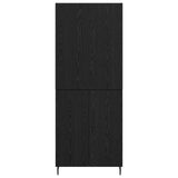 Highboard 2 pcs Black oak Engineered Wood and Glass 3416103