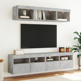 5 Piece TV Wall Units with LED Concrete Grey Engineered Wood 3216721