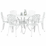 Garden Dining Set 7 pcs White Aluminium 3334722