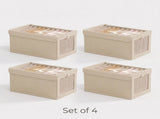 4pcs Folding Storage Box Wardrobe Organizer Clothes Storage Boxes Foldable Bags 19930228