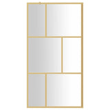 Walk-in Shower Wall with Clear ESG Glass Gold 115x195 cm 154959