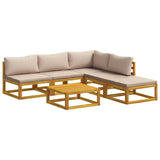 Sofa Set 6 pcs Natural Solid Acacia Wood 3417237