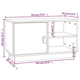 TV Cabinet Black 70x34x40 cm Solid Wood Pine 818239