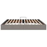 Storage Bed with Mattress Taupe 200 x 200 cm Fabric 3370037