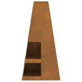 Fire Pit Brown 50 x 50 x 100 cm Weathering Steel 858949