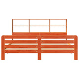 ZNTS Bed Frame without Mattress Wax Brown 180x200 cm Super King Solid Wood Pine 3309934