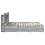 Bed Frame with Storage and Headboard Grey Sonoma 200 x 200 cm 3434072