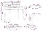 Dressing Table Set FAUSKE 3 pcs White 76 x 50 x 103.5 cm 3438585