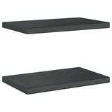 Wall Shelves 2 pcs 50x30 cm Black Stainless Steel 30294